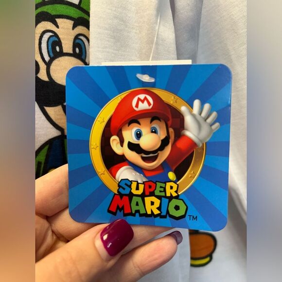 Nintendo Super Mario Kids Pajama Set - White, Red, Green - Picture 6 of 12